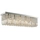 image 1 of HOMCOM Modern Crystal Ceiling Light Square Crystal Chandelier for Living Room, Dining Room, Hall, E14 Base, Silver, 80 x 25 x 23cm