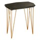 image 2 of Durable Large Black Marble Top Side Table, Modern Metal Side Table, Chic Constructed Modern Side Table Black