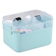 image 7 of Portable Sewing Accessories Box Kit 2 Layer Storage Organiser Trays Carry Handle | Multi | Mint Green