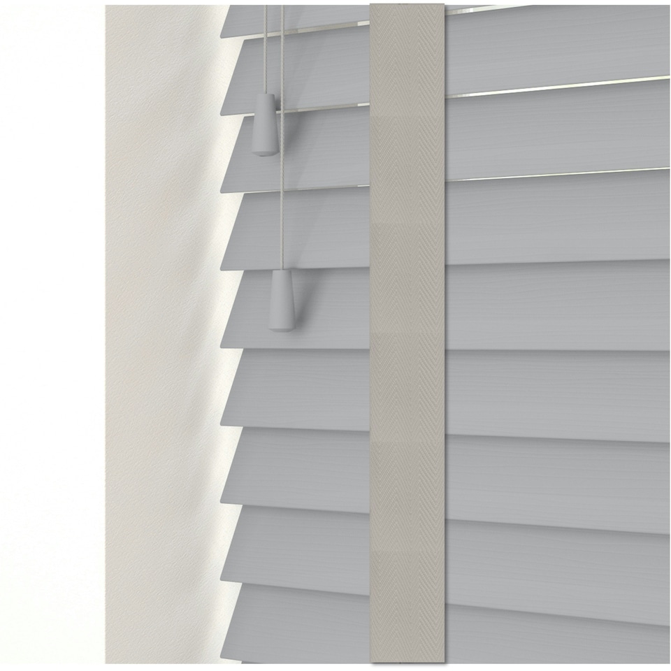image 1 of 200cm Dove Grey Faux Wood Venetian Blinds with Tapes (130cm Drop)