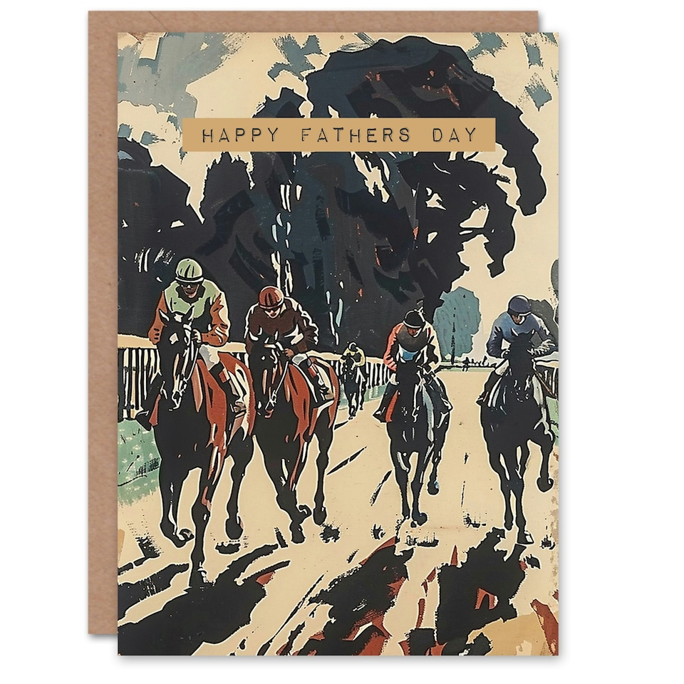 image 1 of Racing Racecourse Horse Fathers Day Dad Card