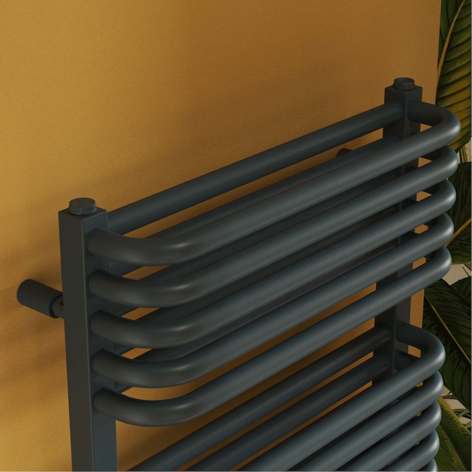 image 1 of Talus Flair - Anthracite Thermostatic Radiator Valve & Installation Kit Straight 15mm