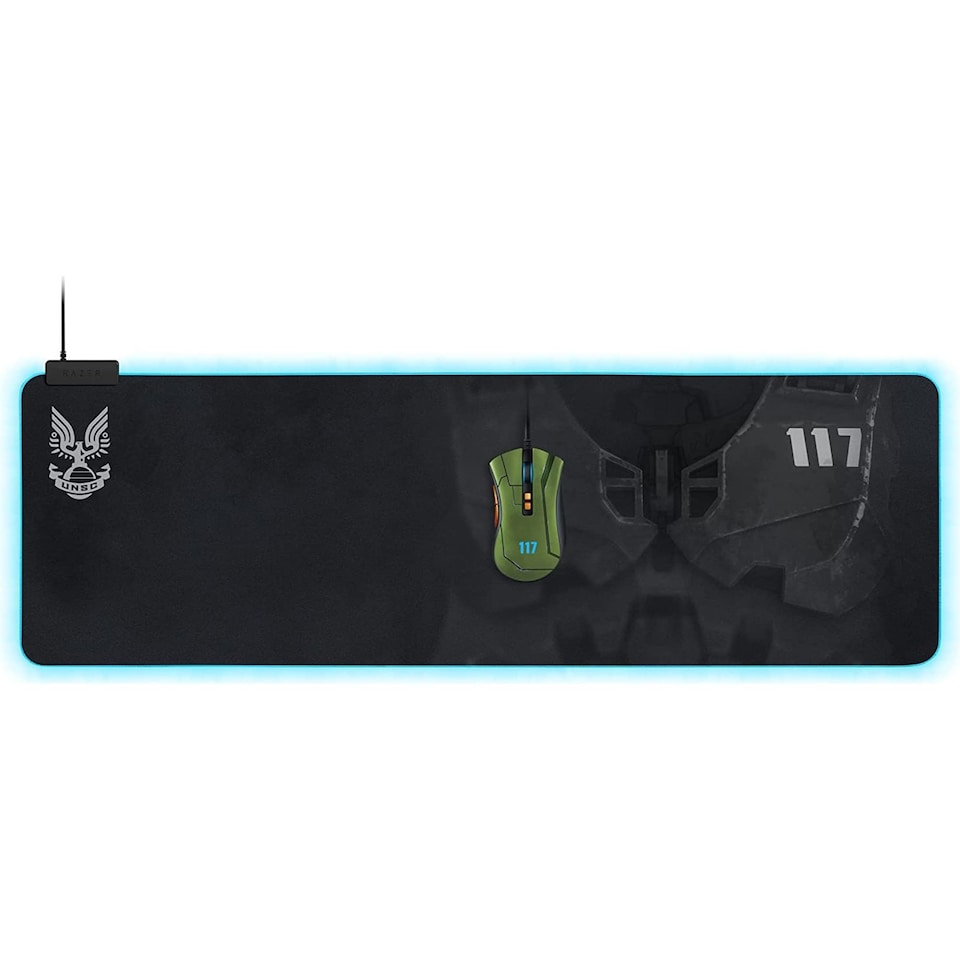 Goliathus Extended Chroma Gaming Mousepad: Customizable RGB Lighting - Soft, Cloth Material - Balanced Control & Speed - Non-Slip Rubber Base - Halo Infinte Edition