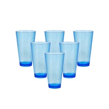Acrylic 580ml Tumblers 6 Pack Resuseable Drinking Cups Blue