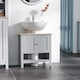 image 2 of kleankin Under Sink Cabinet, Bathroom Vanity Unit, Pedestal Under Sink Design, Storage Cupboard with Adjustable Shelf, Grey | Grey | Grey