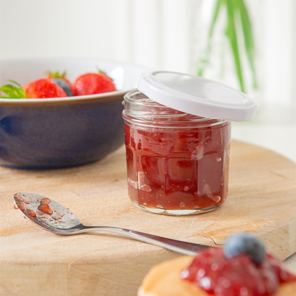 image 1 of Argon Tableware Glass Jam Jars with Lids - 150ml - Pack of 6