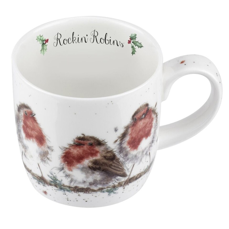 image 1 of Royal Worcester Rockin Robins Christmas Mug
