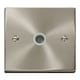 image 1 of SE HOME Satin / Brushed Chrome 1 Gang Single Coaxial TV Socket White | Satin Chrome