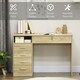 image 5 of HOMCOM Computer Desk Writing Desk with Five Drawers for Home Office Oak