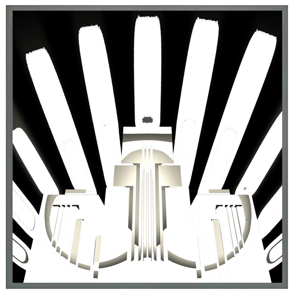 image 1 of Art deco skyscraper in black & white (Picture Frame) Grey | M