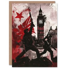 Uk Anarchy Big Ben Tower London Him Her Birthday Card