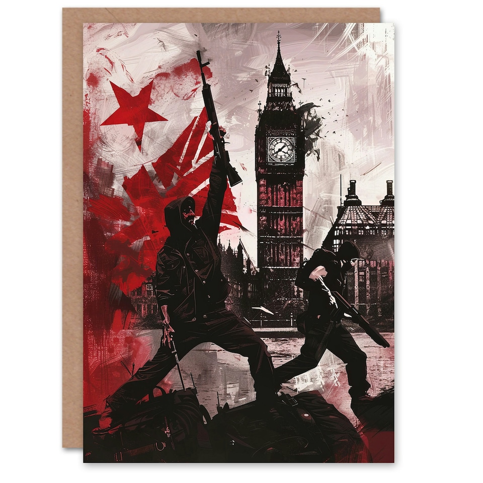 image 1 of Uk Anarchy Big Ben Tower London Him Her Birthday Card
