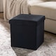 image 8 of OHS Matte Velvet Soft Foldable Cube Footstool Seat Storage Organiser Ottoman Blue | Teal