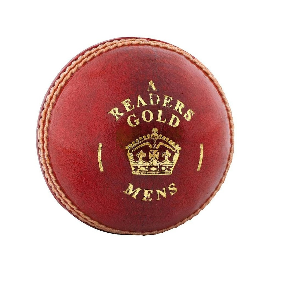 Readers Childrens/Kids Gold A Leather Cricket Ball - Red - One Size
