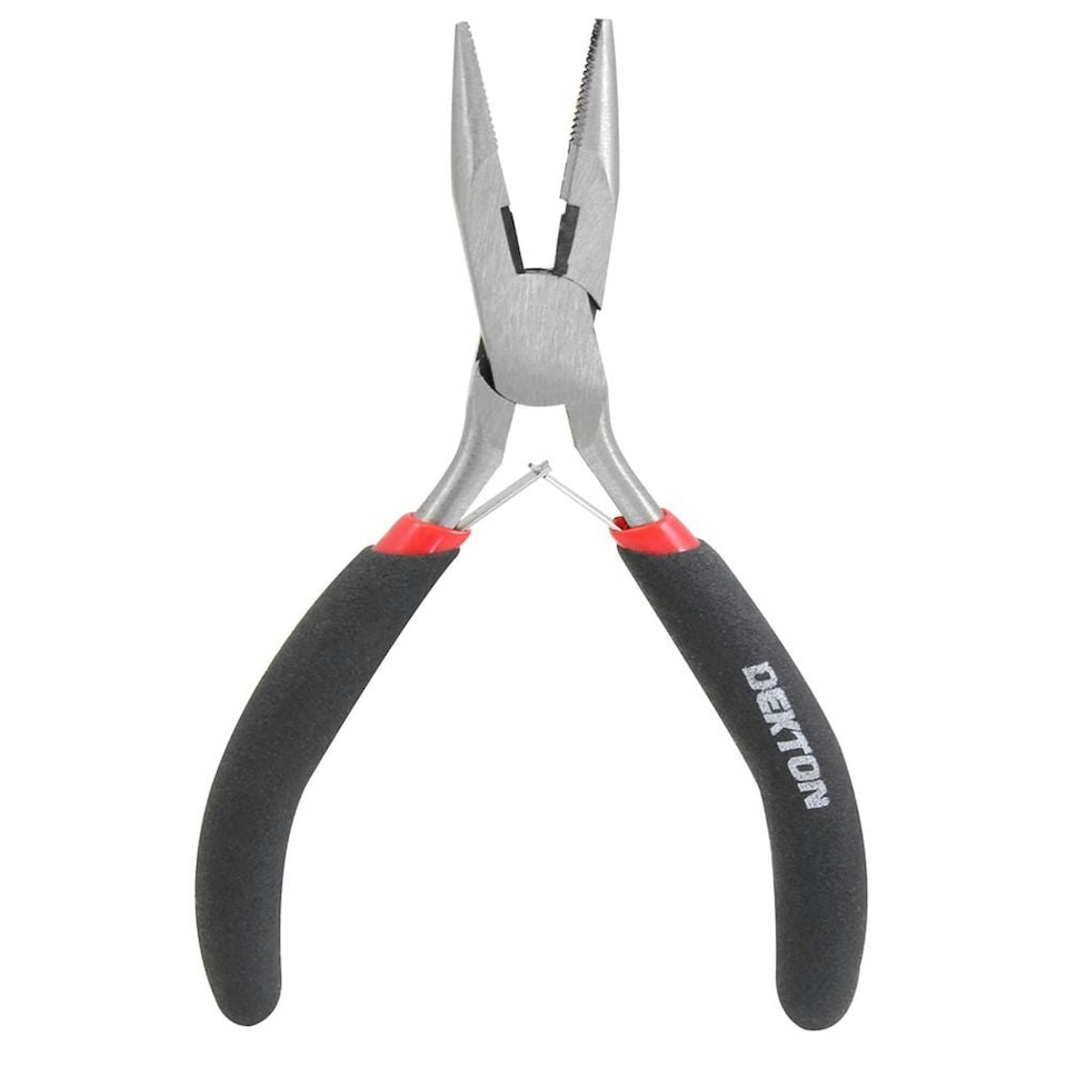 image 1 of Dekton Mini Long Nose Pliers Carbon Steel Anti Slip DIY Tool Workshop Craft