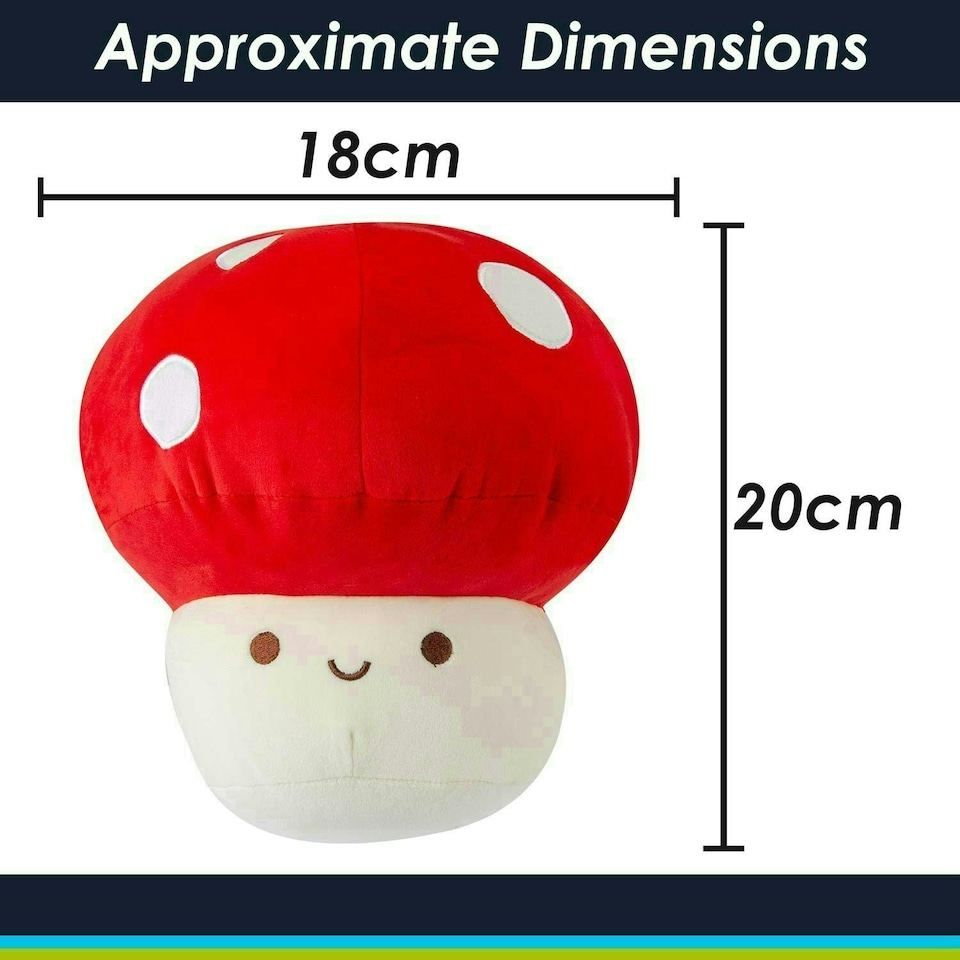 image 1 of Red Mushroom Mochi Soft Toy Cute Plushie Huggable Cuddly Plush 20cm Red