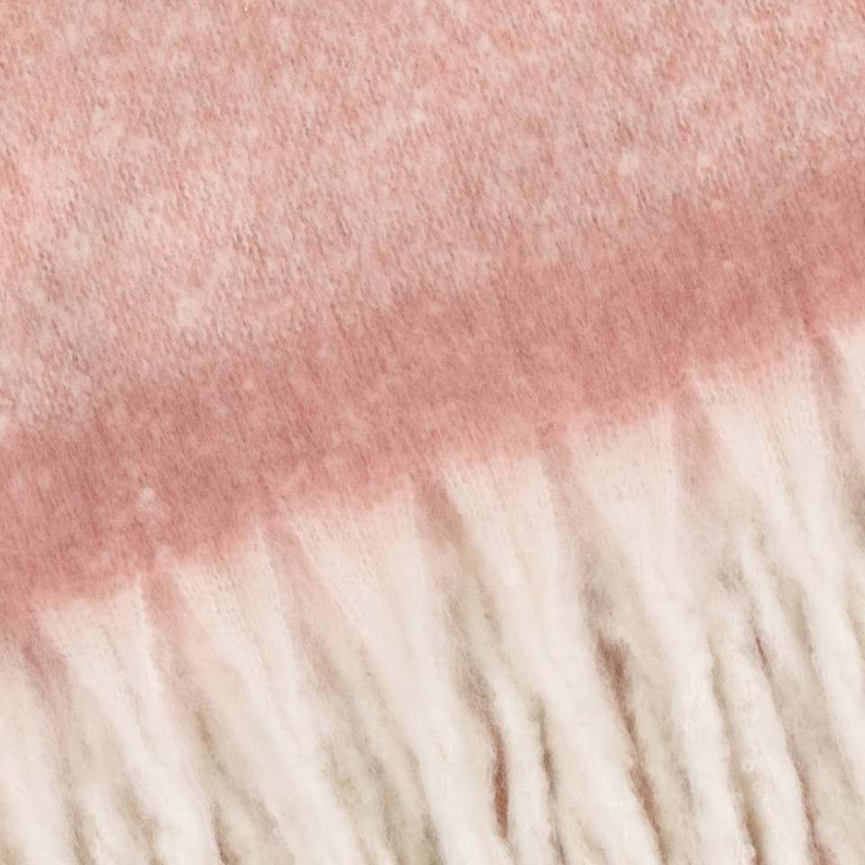 image 1 of Furn Cozy Woven Tasselled Throw | Pink | Pink | 1