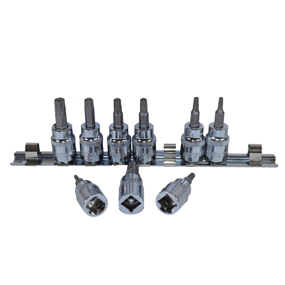 image 1 of 3/8" drive Torx / Star Plus Male Sockets TP10 - TP50 9pcs Set By Bergen