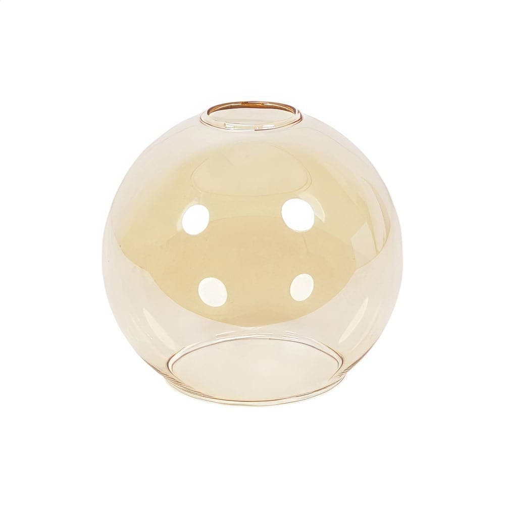 ValueLights Bellamy Small Amber Glass Globe Ceiling Pendant Shade Grey
