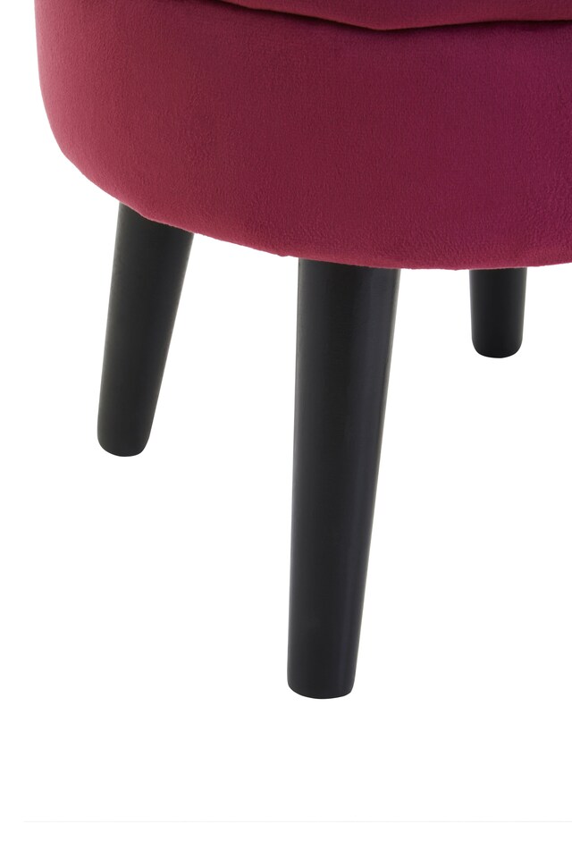 image 1 of Interiors by Premier Wine Velvet Stool, Adjustable Living Room Footstool, Ergonomic Sofa Footstool