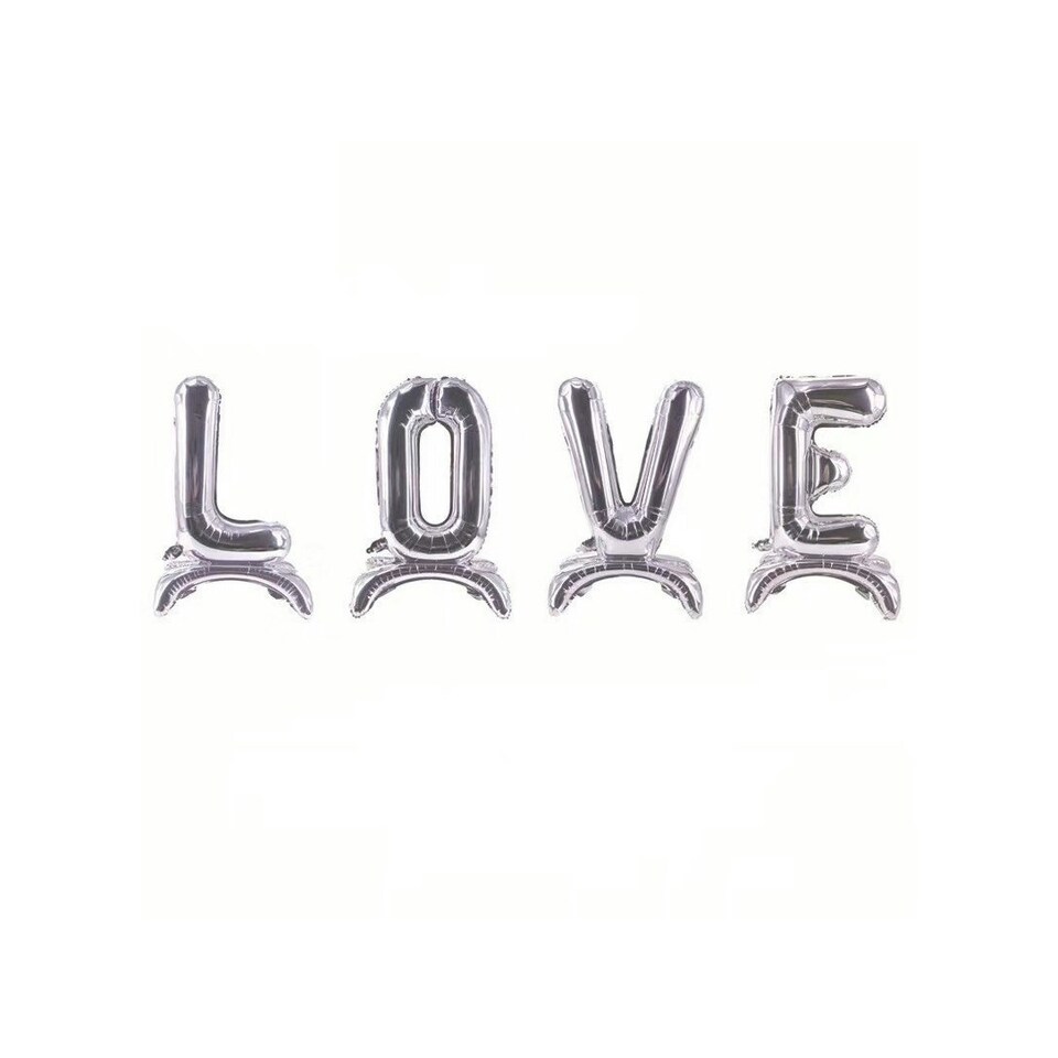 Realmax Love Foil Balloon Set - Silver - One Size