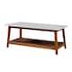 image 1 of Teamson Home Wooden Coffee Table Faux Marble Finish Modern Design