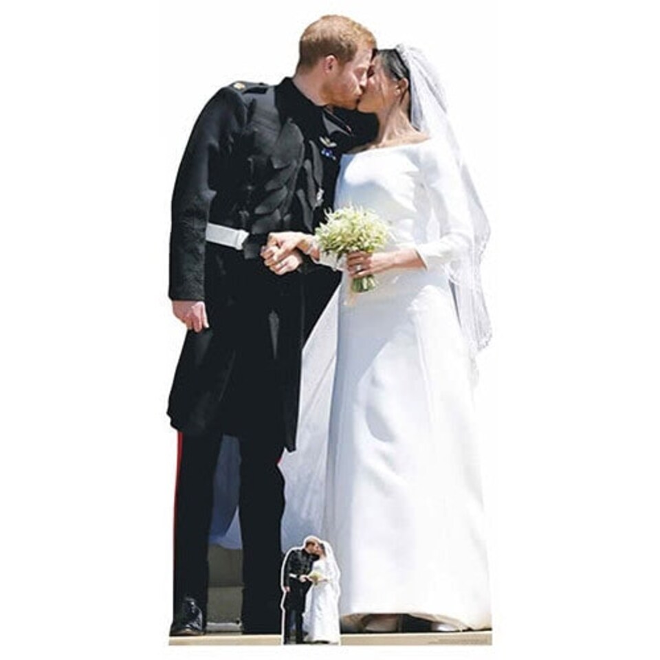 Prince Harry And Meghan Royal Wedding Couple First Kiss Lifesize Cardboard Cutout 184cm
