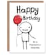 image 1 of Fantastic Step Son Stick Man Red Balloon Birthday Card