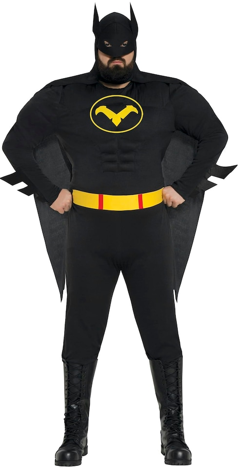 image 1 of Fancy Dress Adult Black Hero Costume - S