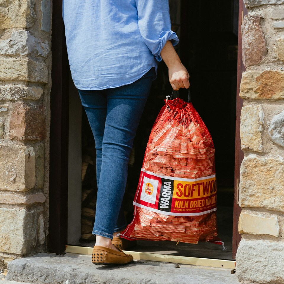 image 1 of Warma Netted Natural Wood Kindling Sticks - 2 x 4kg Nets