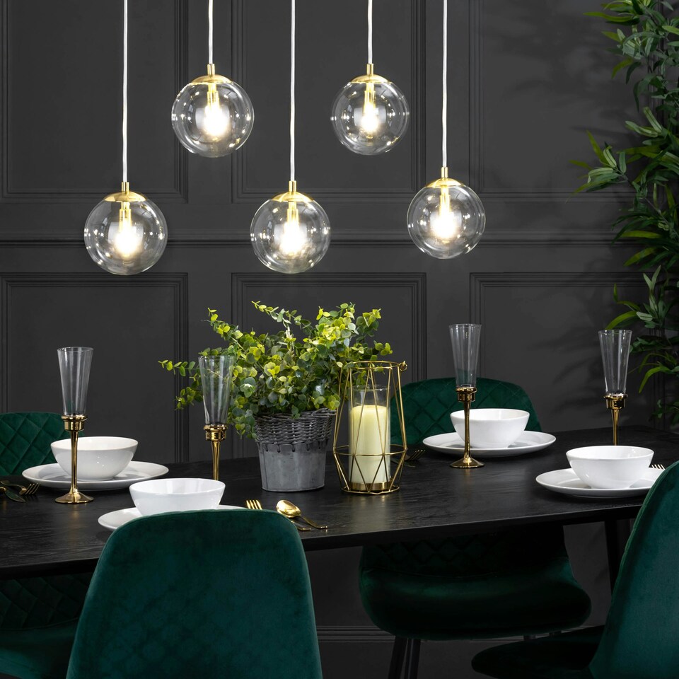 image 1 of BHS Milton 5 Light Pendant Bar, Gold