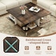 image 9 of COSTWAY 2-Tier Square Coffee Table 60cm Center Table Brown