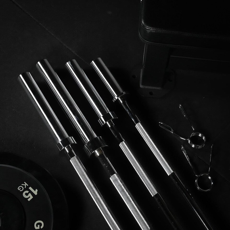 image 1 of GYM SETS GymSets Olympic 2" Barbell | 6ft Barbell + Clips / Black