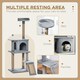 image 2 of PawHut Cat Tree 142cm Activity Center with Jute Scratching Post Condo, Grey