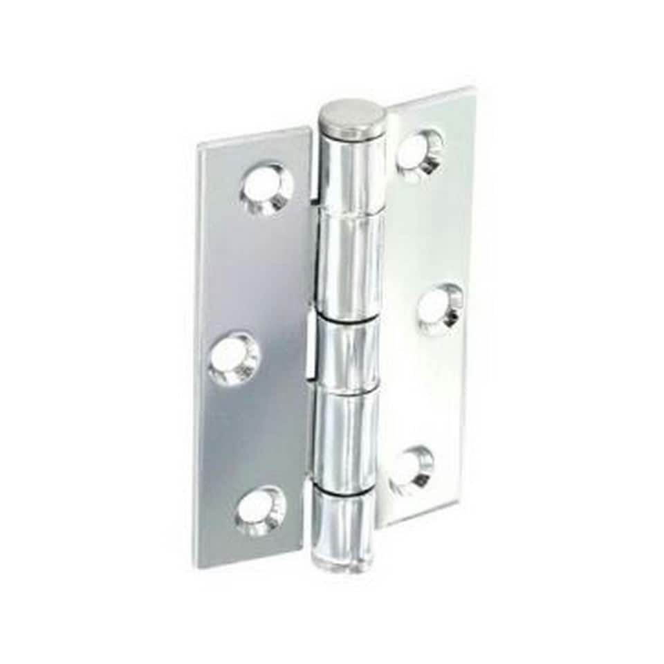 image 1 of Securit Button Tip Butt Hinges (Pack of 2) - Polished Chrome - One Size
