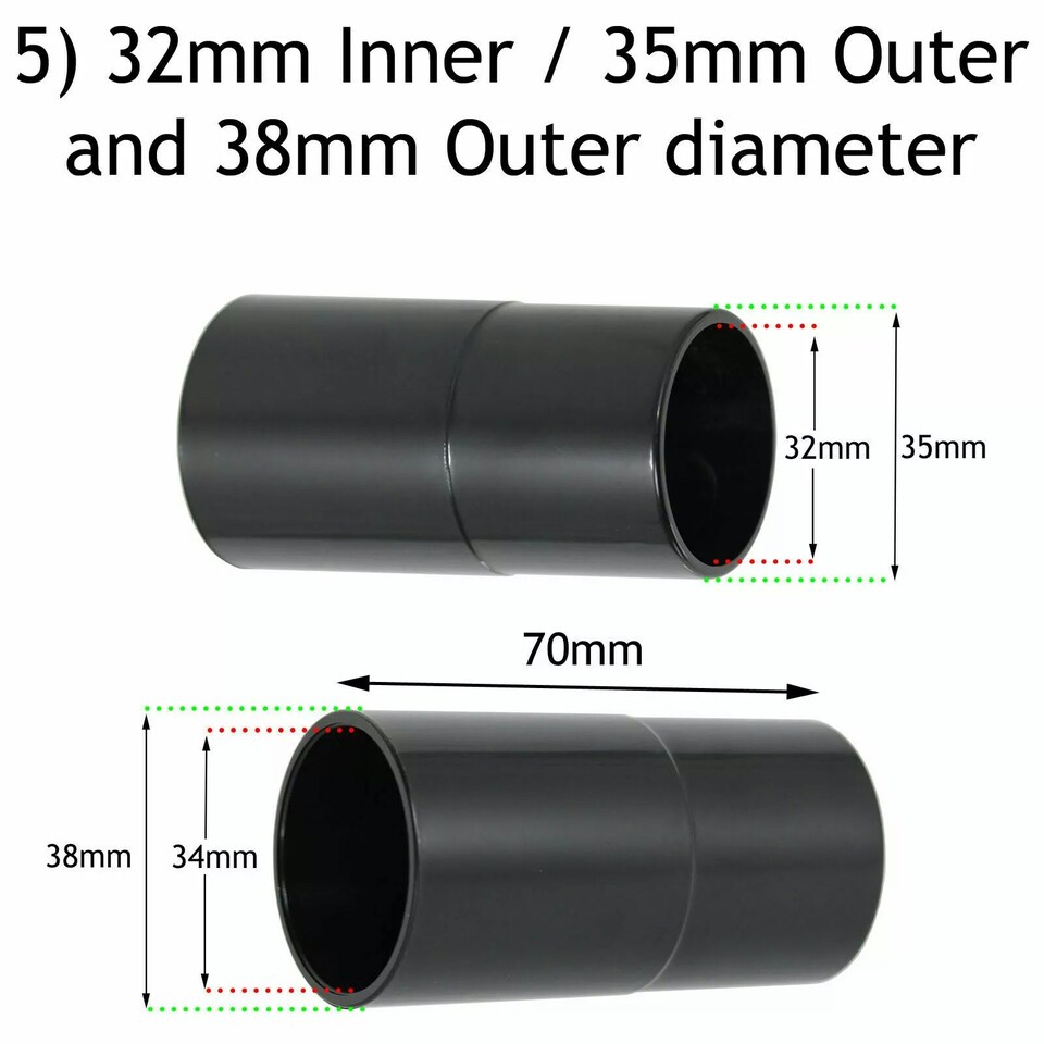 image 1 of SPARES2GO Universal Dust Extractor Adaptor Sander Power Tool Adapter 26 30 32 35 38 mm
