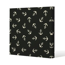 Anchors on Black Background (Canvas Print) 77 x 77 x 4cm