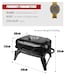 image 6 of Alivio Portable Charcoal Grill with Lid - Folding Compact Tabletop BBQ for Camping, Picnic, Patio & Outdoor Cooking, Adjustable Vent | Black