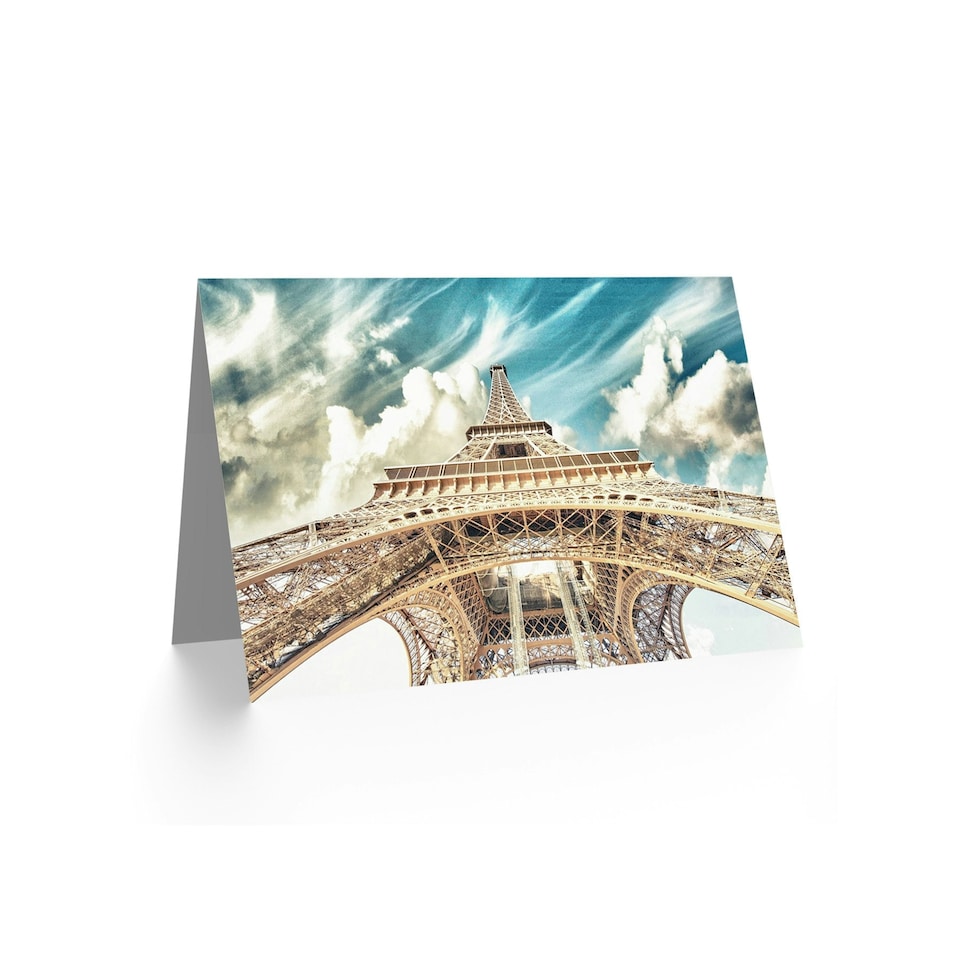 image 1 of Eiffel Tower Paris Landmark Low Angle Photography Art Card