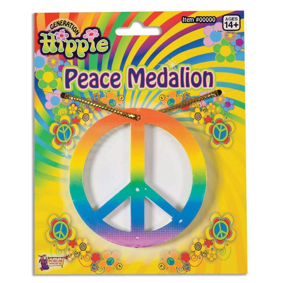 image 1 of Bristol Novelty Unisex Adults Rainbow Peace Medallion - Rainbow - One Size One Size