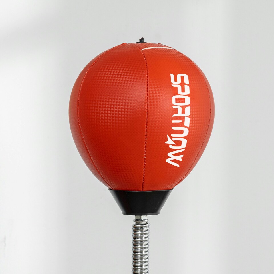 image 1 of SPORTNOW Boxing Bag, Freestanding Punching Bag with Reflex Bar, Speed Balls Red