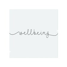 Text Wellbeing Designer Splash Back | White