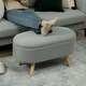 image 8 of HOMCOM Ottoman Storage Bench for Hallway, Living Room, Charcoal Grey