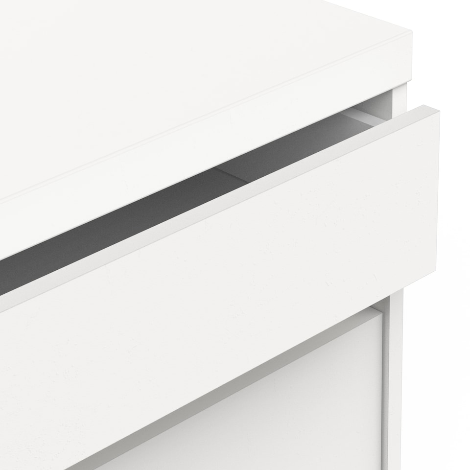 image 1 of FURNICOMP Avery 6 Drawer (3+3) Matt White and Oak Wide Chest of Drawers