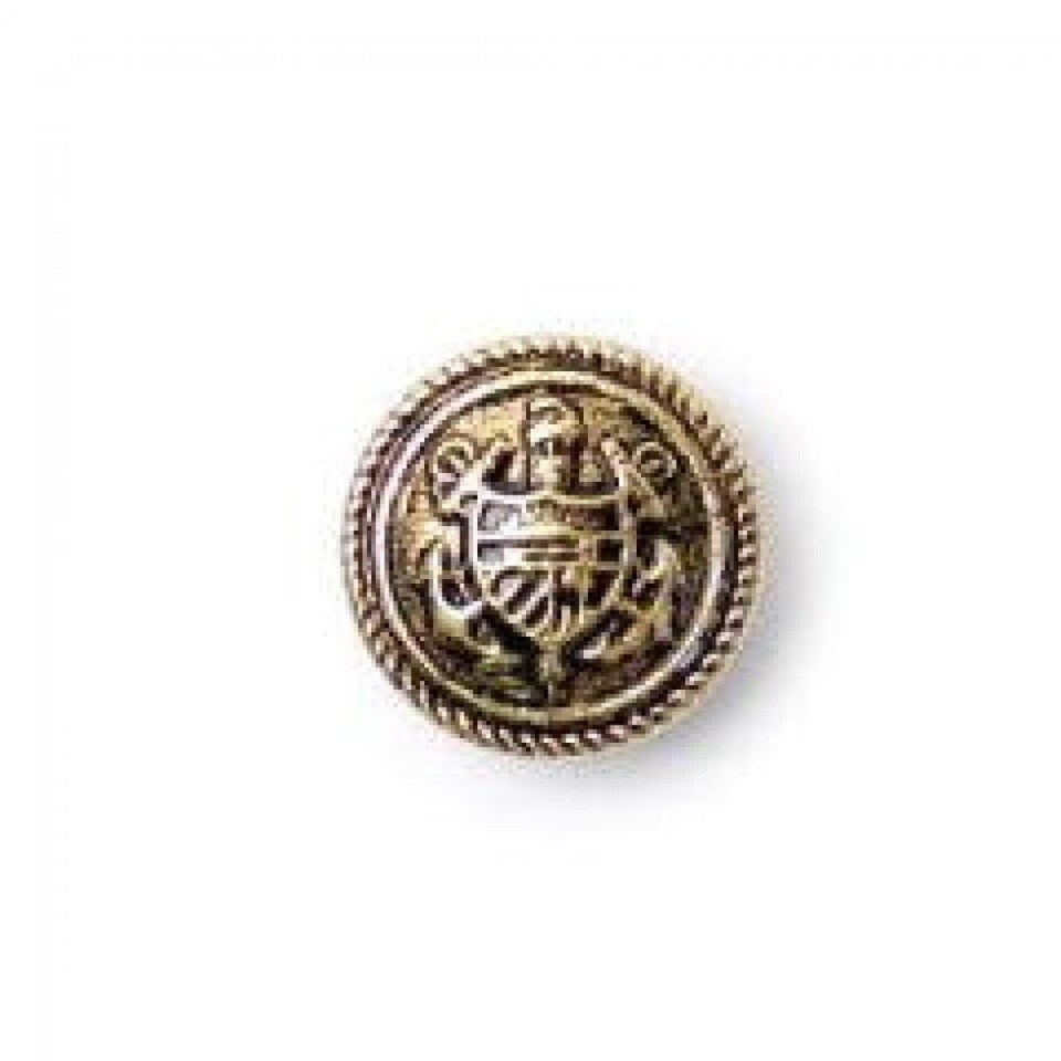 Crendon Gold Round Military Style Crest Shank Buttons for Dressmaking - 23mm - per value pack of 15
