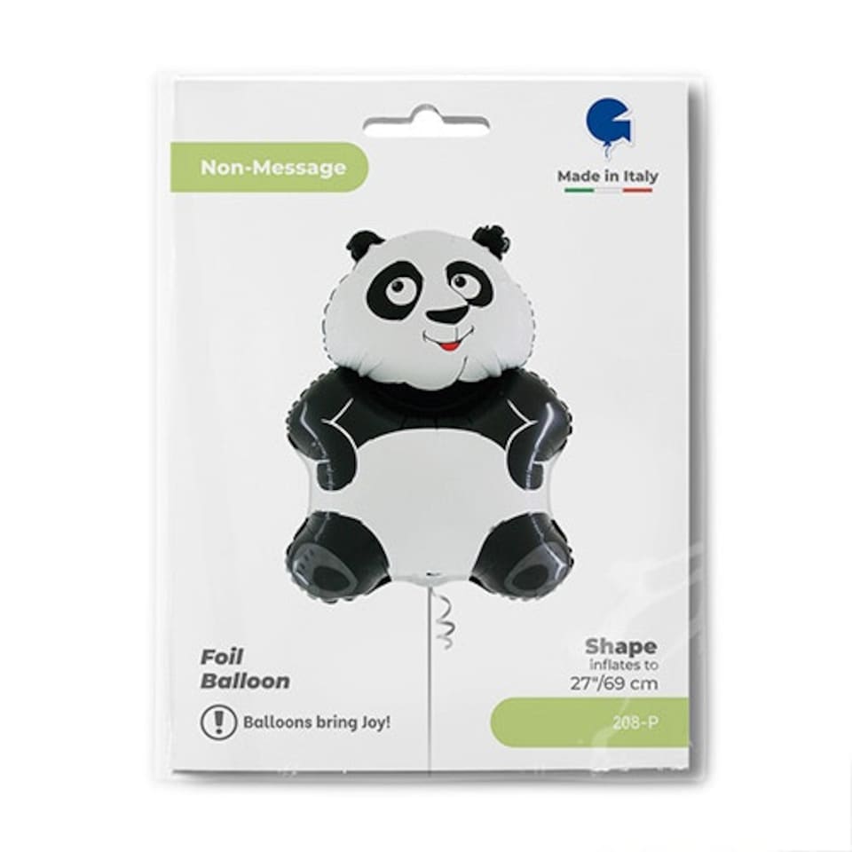 image 1 of Panda Black & White Giant Foil Helium Balloon 69cm / 27 in