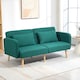 image 2 of HOMCOM Convertible Sofa Bed Settee with Cushions, Adjustable Backrest, Green