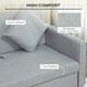 image 5 of HOMCOM 2 Seater Sofa Bed Convertible Bed Settee w/ 2 Cushions Light Grey 
