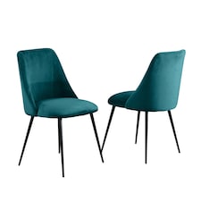 Morandi Velvet Dining Chairs - Set of 2 - Teal