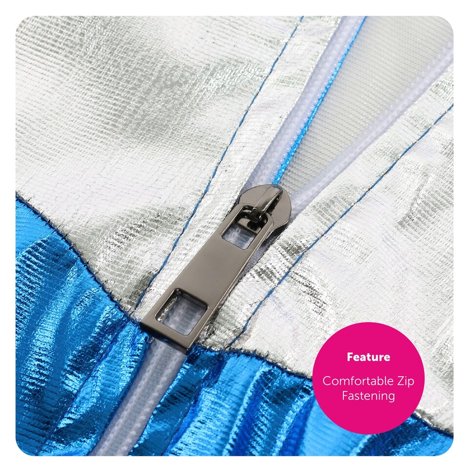 image 1 of Blue & Silver Shell Suit Costume Blue | XL